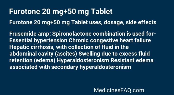 Furotone 20 mg+50 mg Tablet