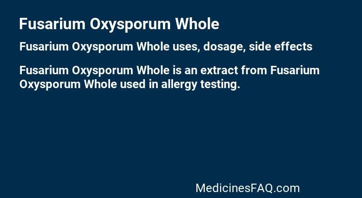 Fusarium Oxysporum Whole