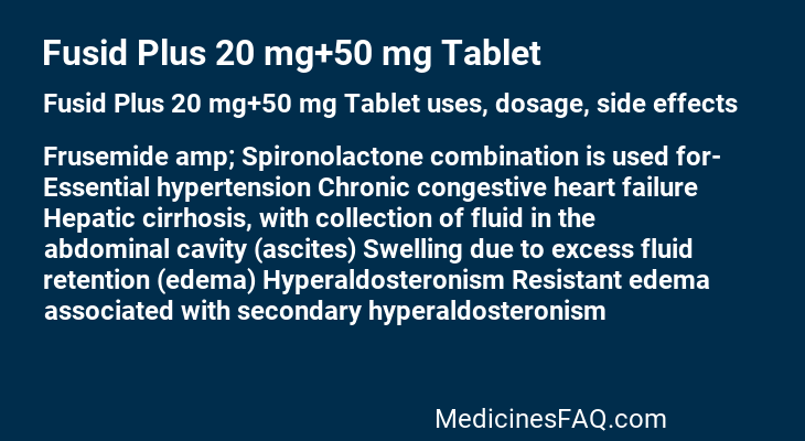 Fusid Plus 20 mg+50 mg Tablet