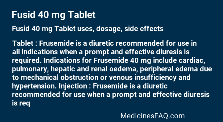 Fusid 40 mg Tablet