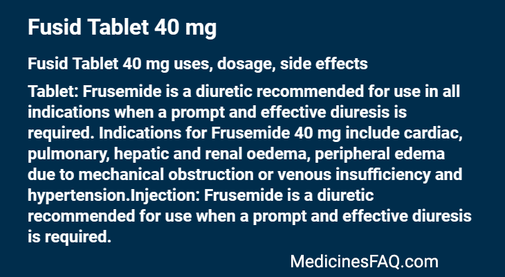 Fusid Tablet 40 mg