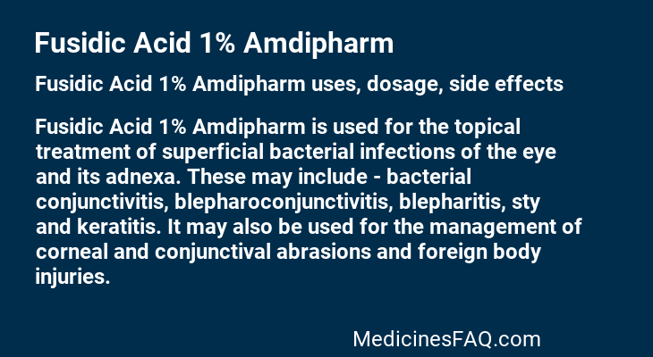 Fusidic Acid 1% Amdipharm