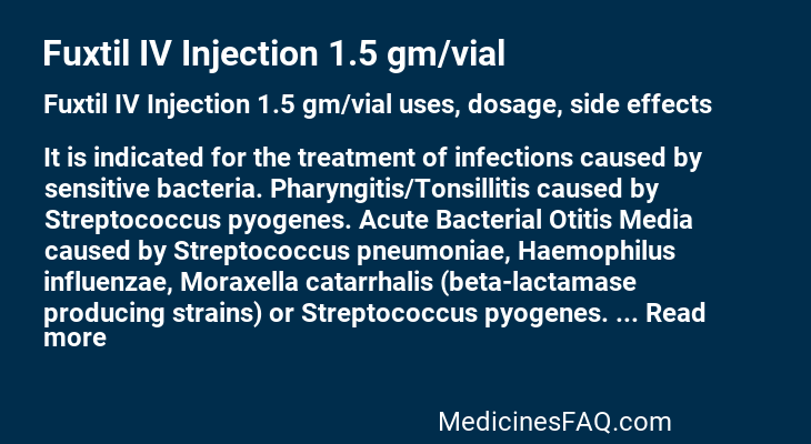 Fuxtil IV Injection 1.5 gm/vial