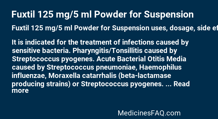 Fuxtil 125 mg/5 ml Powder for Suspension