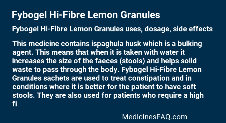 Fybogel Hi-Fibre Lemon Granules