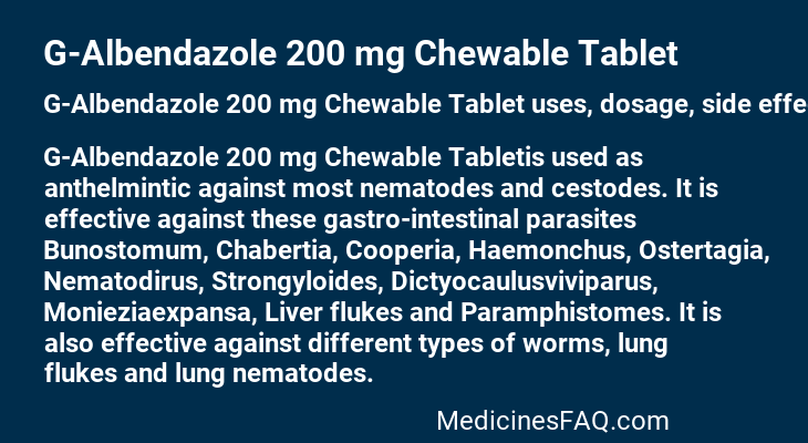 G-Albendazole 200 mg Chewable Tablet