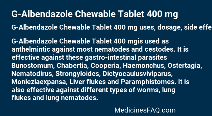 G-Albendazole Chewable Tablet 400 mg