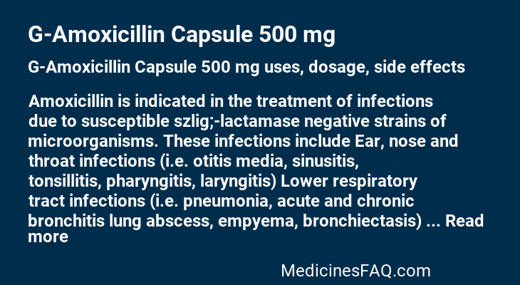 G-Amoxicillin Capsule 500 mg