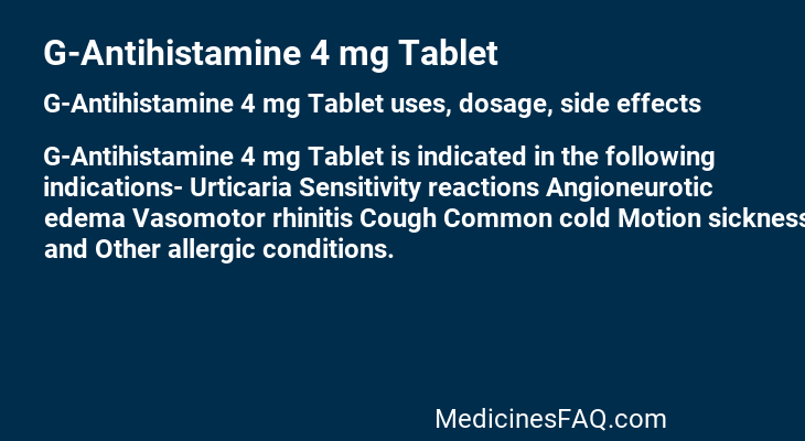 G-Antihistamine 4 mg Tablet