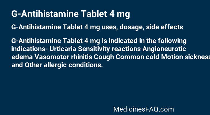 G-Antihistamine Tablet 4 mg