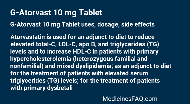 G-Atorvast 10 mg Tablet