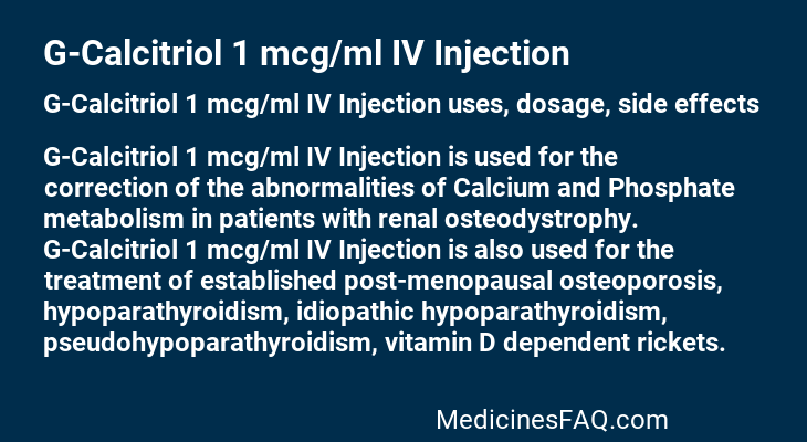 G-Calcitriol 1 mcg/ml IV Injection