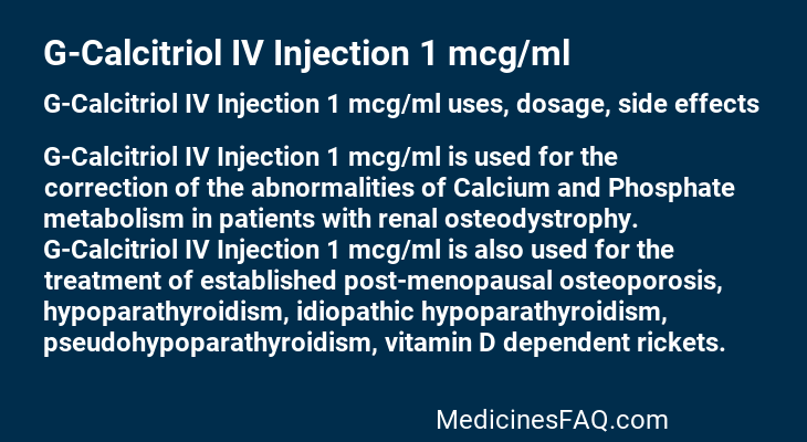 G-Calcitriol IV Injection 1 mcg/ml