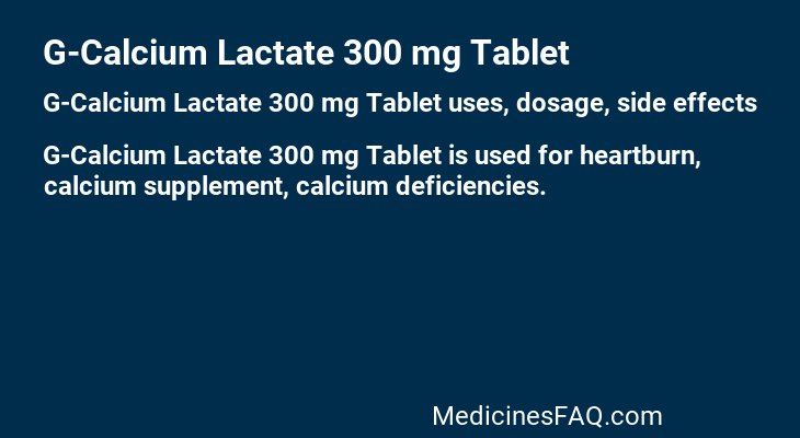 G-Calcium Lactate 300 mg Tablet