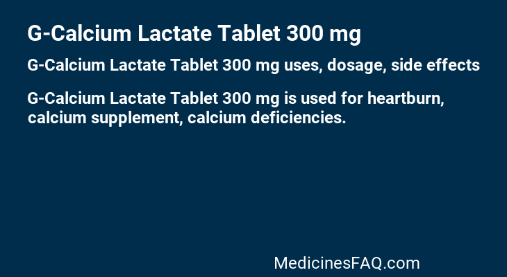 G-Calcium Lactate Tablet 300 mg