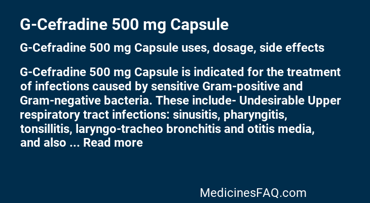 G-Cefradine 500 mg Capsule