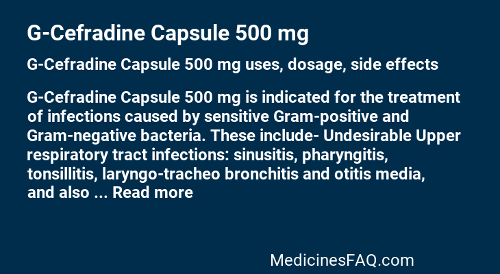 G-Cefradine Capsule 500 mg