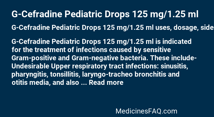 G-Cefradine Pediatric Drops 125 mg/1.25 ml