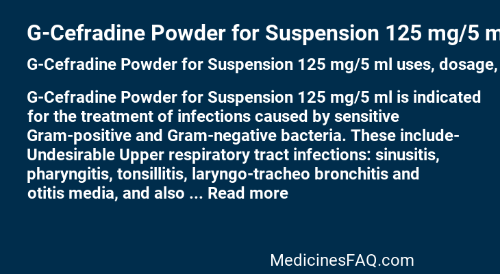 G-Cefradine Powder for Suspension 125 mg/5 ml