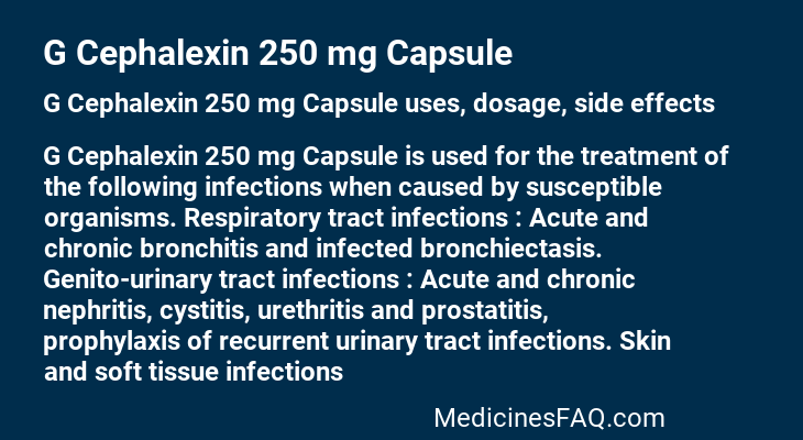 G Cephalexin 250 mg Capsule