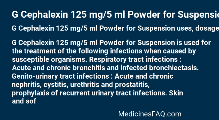 G Cephalexin 125 mg/5 ml Powder for Suspension