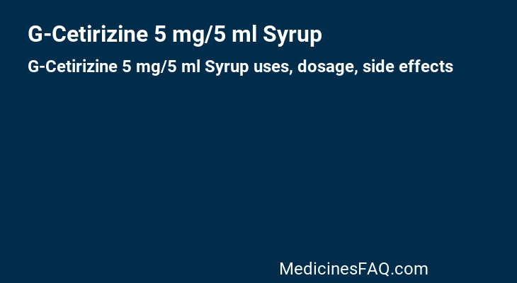 G-Cetirizine 5 mg/5 ml Syrup