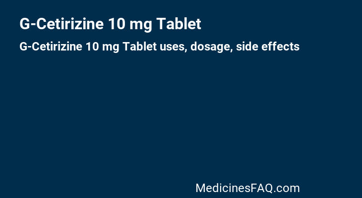 G-Cetirizine 10 mg Tablet