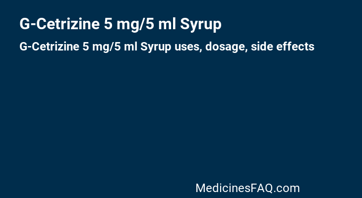 G-Cetrizine 5 mg/5 ml Syrup