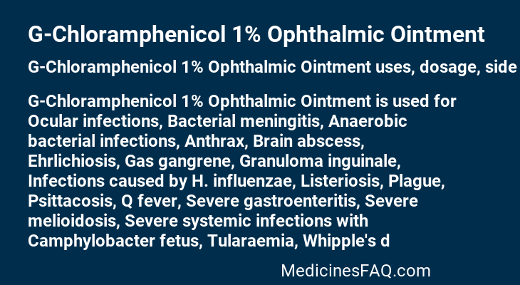 G-Chloramphenicol 1% Ophthalmic Ointment