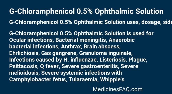 G-Chloramphenicol 0.5% Ophthalmic Solution