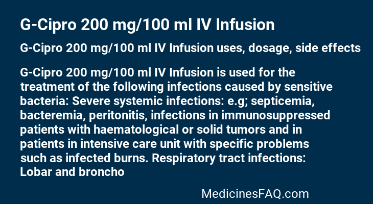 G-Cipro 200 mg/100 ml IV Infusion