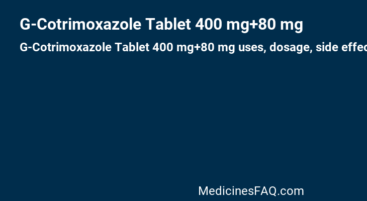 G-Cotrimoxazole Tablet 400 mg+80 mg