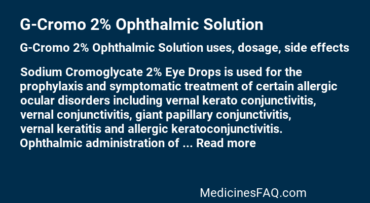 G-Cromo 2% Ophthalmic Solution