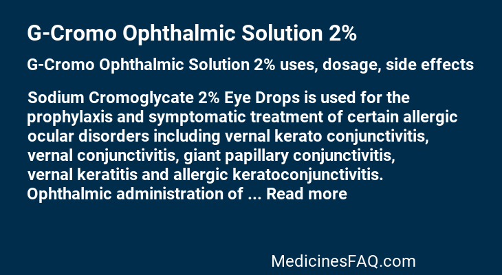 G-Cromo Ophthalmic Solution 2%