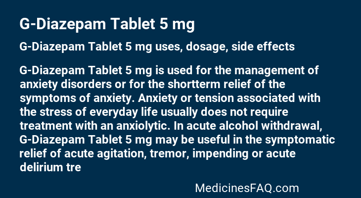 G-Diazepam Tablet 5 mg