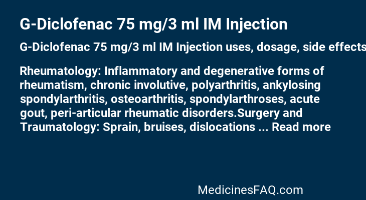 G-Diclofenac 75 mg/3 ml IM Injection