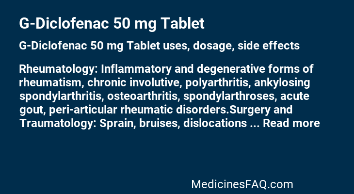 G-Diclofenac 50 mg Tablet