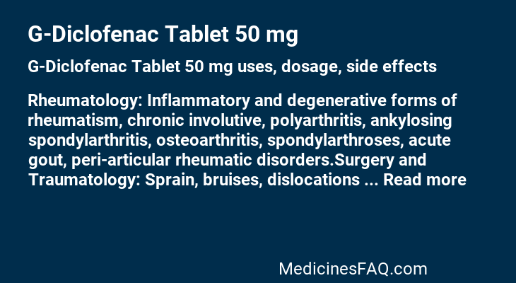 G-Diclofenac Tablet 50 mg