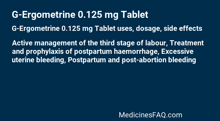 G-Ergometrine 0.125 mg Tablet