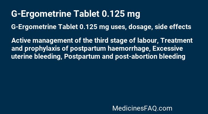 G-Ergometrine Tablet 0.125 mg