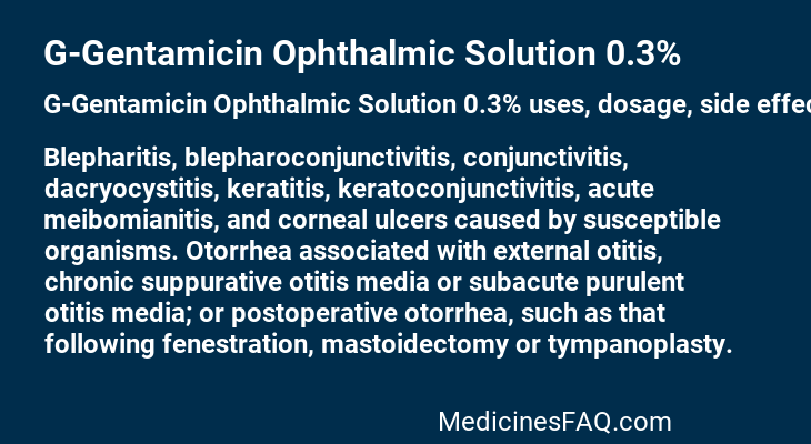 G-Gentamicin Ophthalmic Solution 0.3%