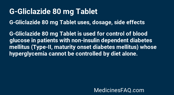 G-Gliclazide 80 mg Tablet