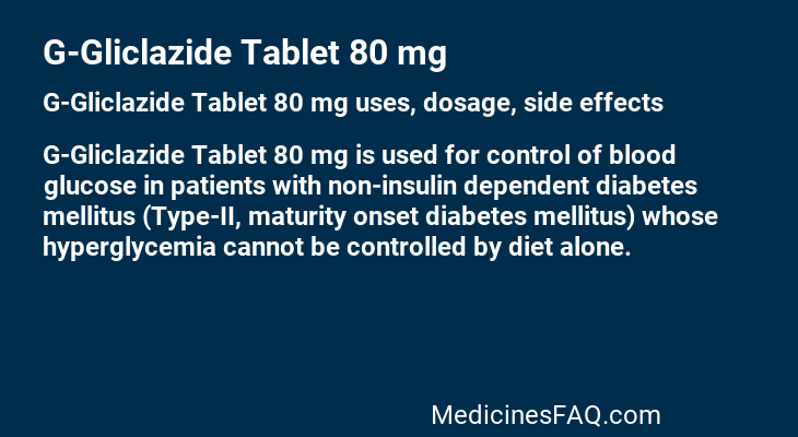 G-Gliclazide Tablet 80 mg