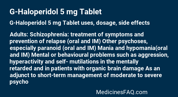 G-Haloperidol 5 mg Tablet