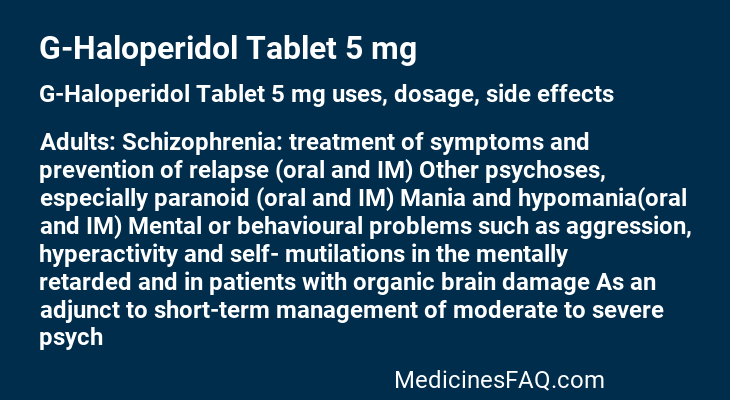 G-Haloperidol Tablet 5 mg