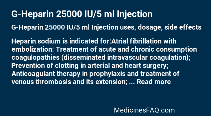 G-Heparin 25000 IU/5 ml Injection