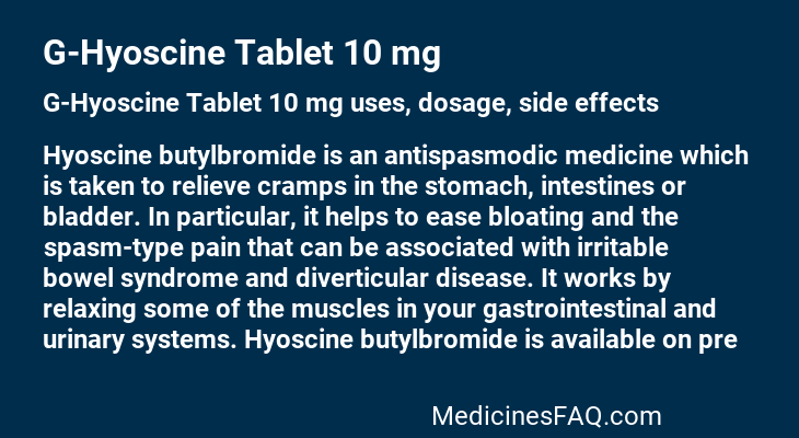 G-Hyoscine Tablet 10 mg