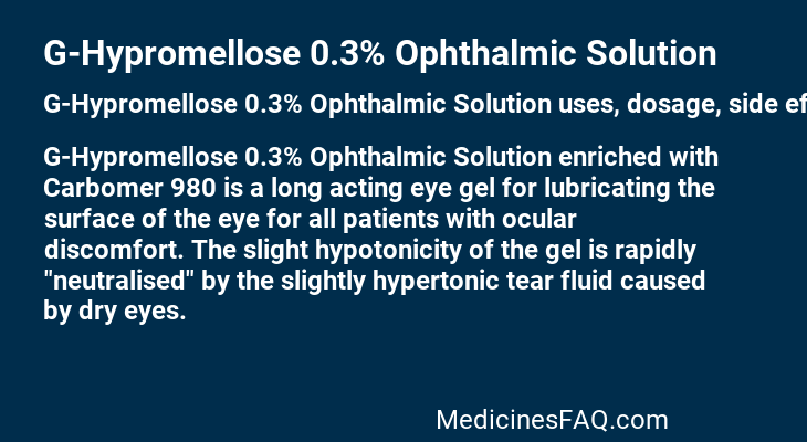 G-Hypromellose 0.3% Ophthalmic Solution