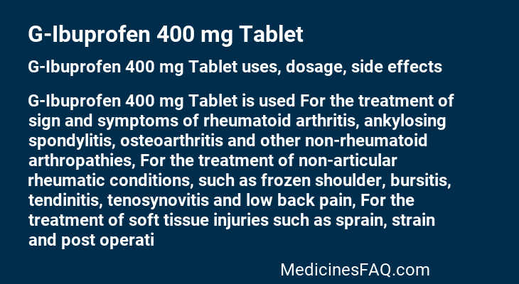 G-Ibuprofen 400 mg Tablet