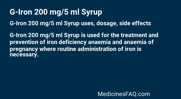 G-Iron 200 mg/5 ml Syrup